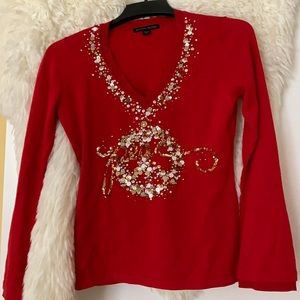 Boston proper red holiday sweater